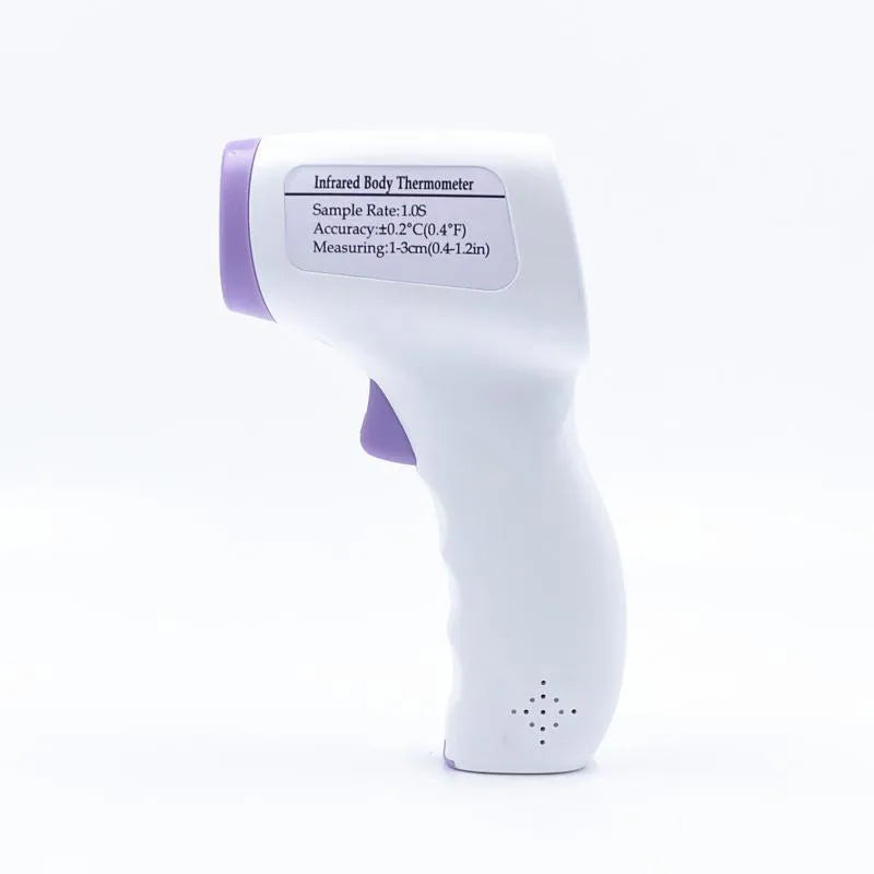 White digital non-contact thermometer with infrared sensor for temperature measurement