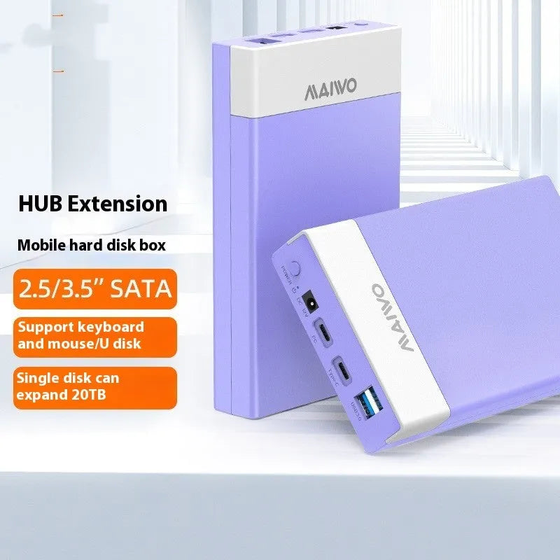 3.5 inch USB SATA hard disk enclosure with slide cover in black and silver colour