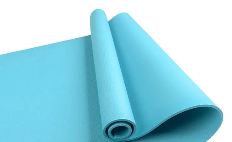 4mm thick EVA yoga mat in multiple colours with anti-skid surface measuring 173 by 61 centimetres