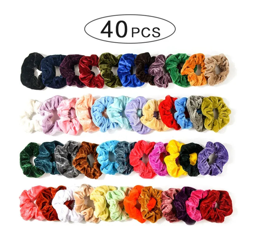 Gold velvet head ring 10cm 40 colour mix handmade wave styling women's hair accessory individually packed