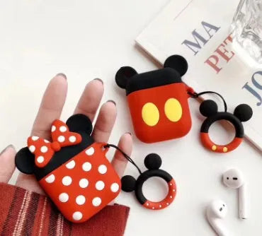 Cartoon wave point silicone back cover for AirPods 1 and 2 in Mickey design