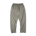 Men's cotton knitted sweatpants in olive green with tapered 3D cut hemming, straight leg retro style
