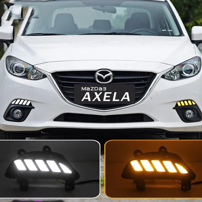 KUST Oncocela LED daytime running light for 14-16 Mazda Enclave with white and yellow streamer