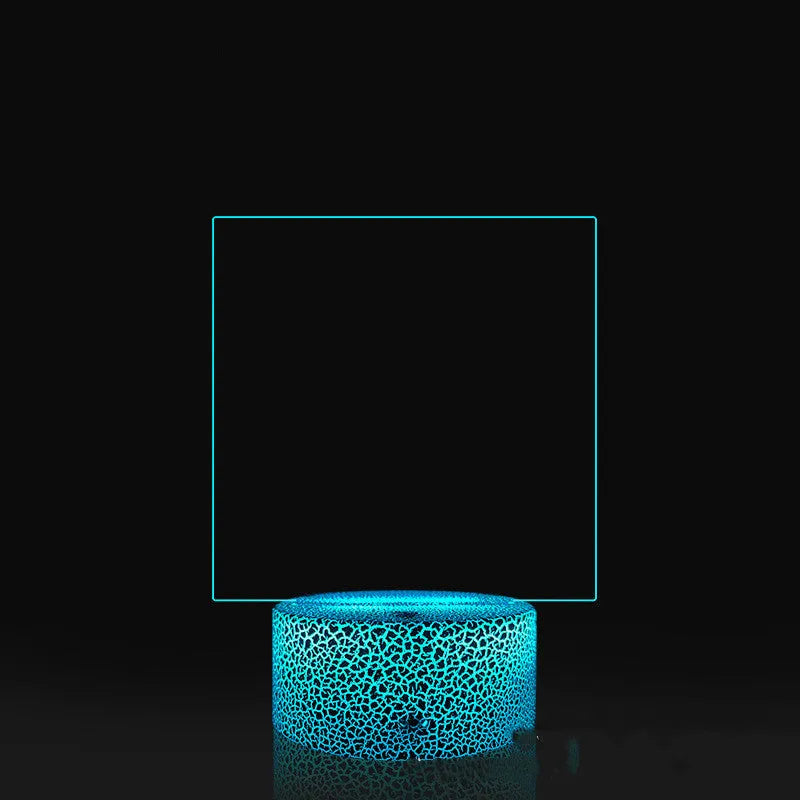 3D acrylic LED message board with black ABS base, USB cable and stylus, showing handwritten text on the light guide plate