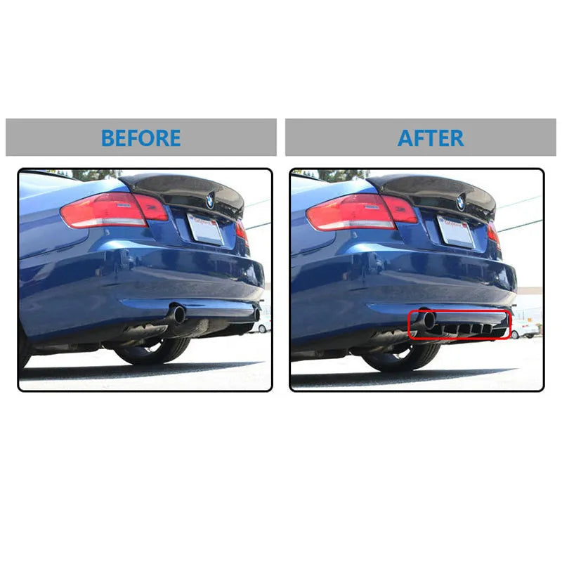 Universal ABS rear spoiler rear shovel in bright black or carbon pattern for GM vehicles, small medium large