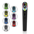 Black 7 colour light vibration therapy massager for eyes and face on a plain background.
