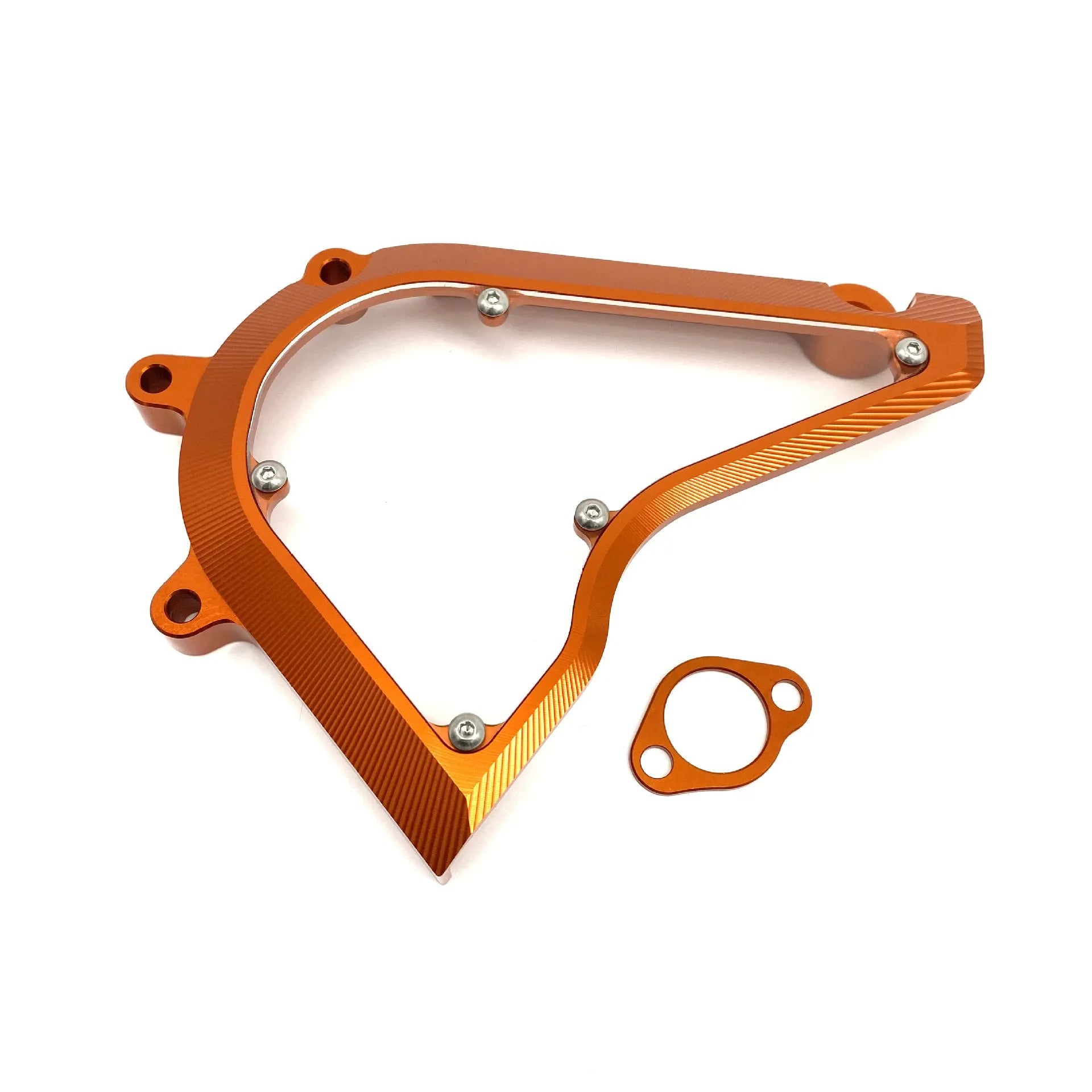 Black and orange motorcycle chain cover for KTM Duke 250 390 models with 20x15x5 cm dimensions