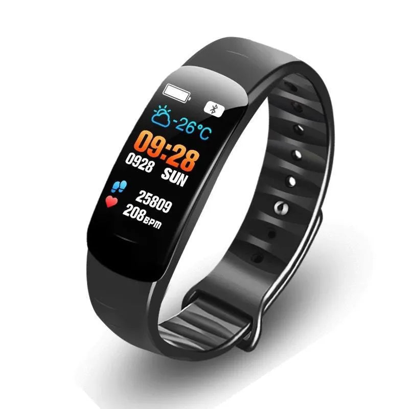 C1plus smart bracelet with 0.96-inch anti-watercolour screen, TPU strap, Bluetooth pedometer for iOS