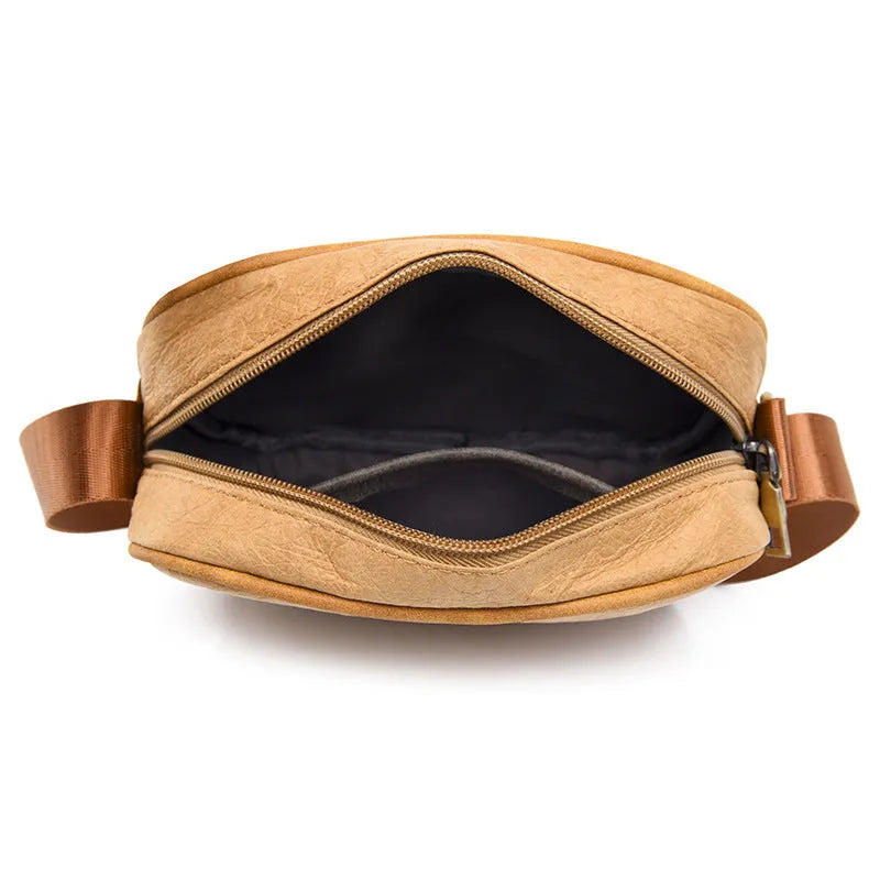 Men's waterproof paper crossbody bag in European and American retro style