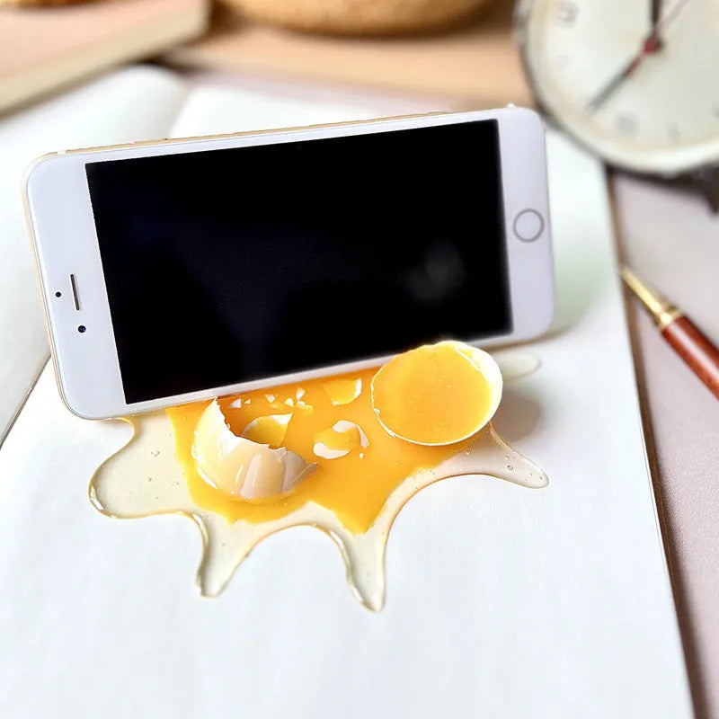 Decompression toy mobile phone holder in broken egg design, 15 x 17cm, with gift box option