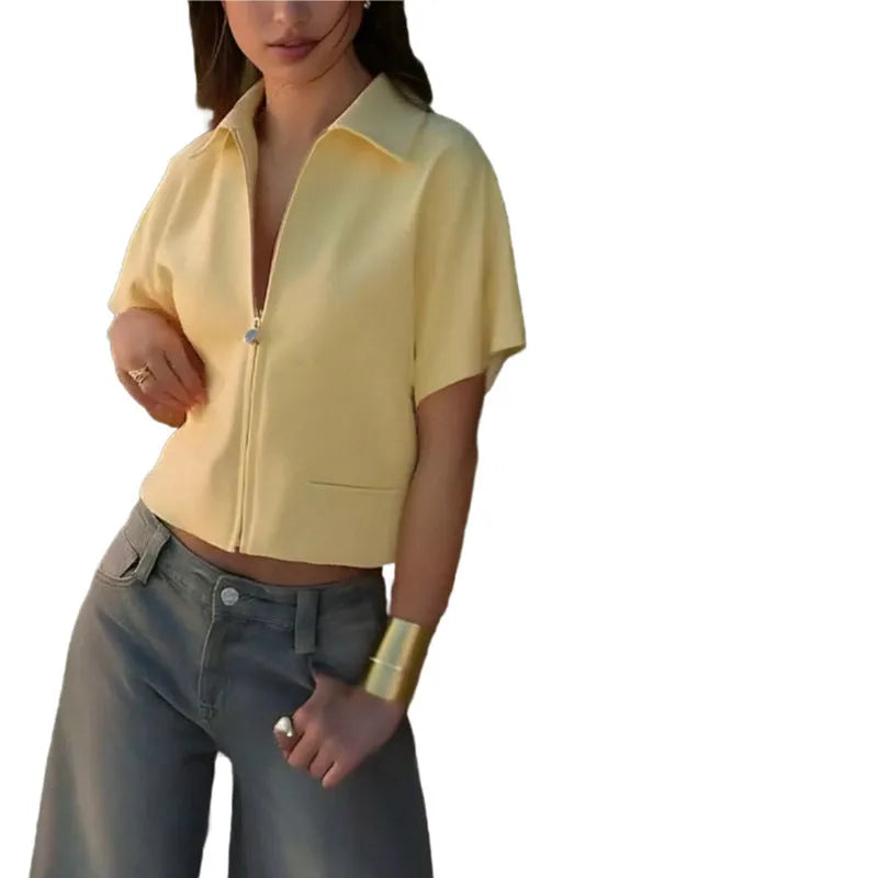 Men's casual loose fit short sleeve polyester shirt in black, white or yellow colours