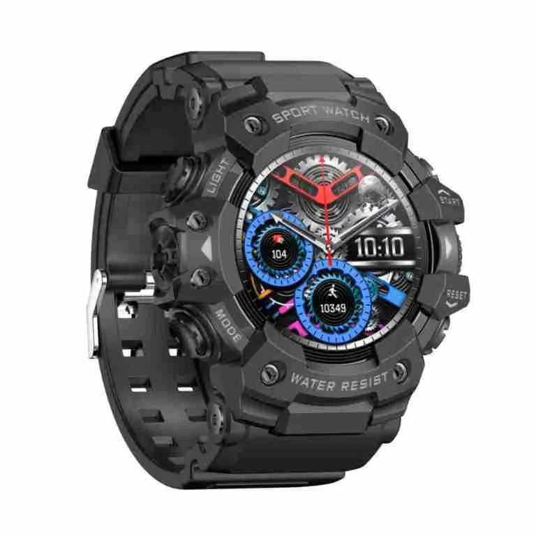 Smart watch bracelet with TFT screen in black, camouflage blue, and camouflage gray with heart rate, sleep, and blood oxygen monitoring