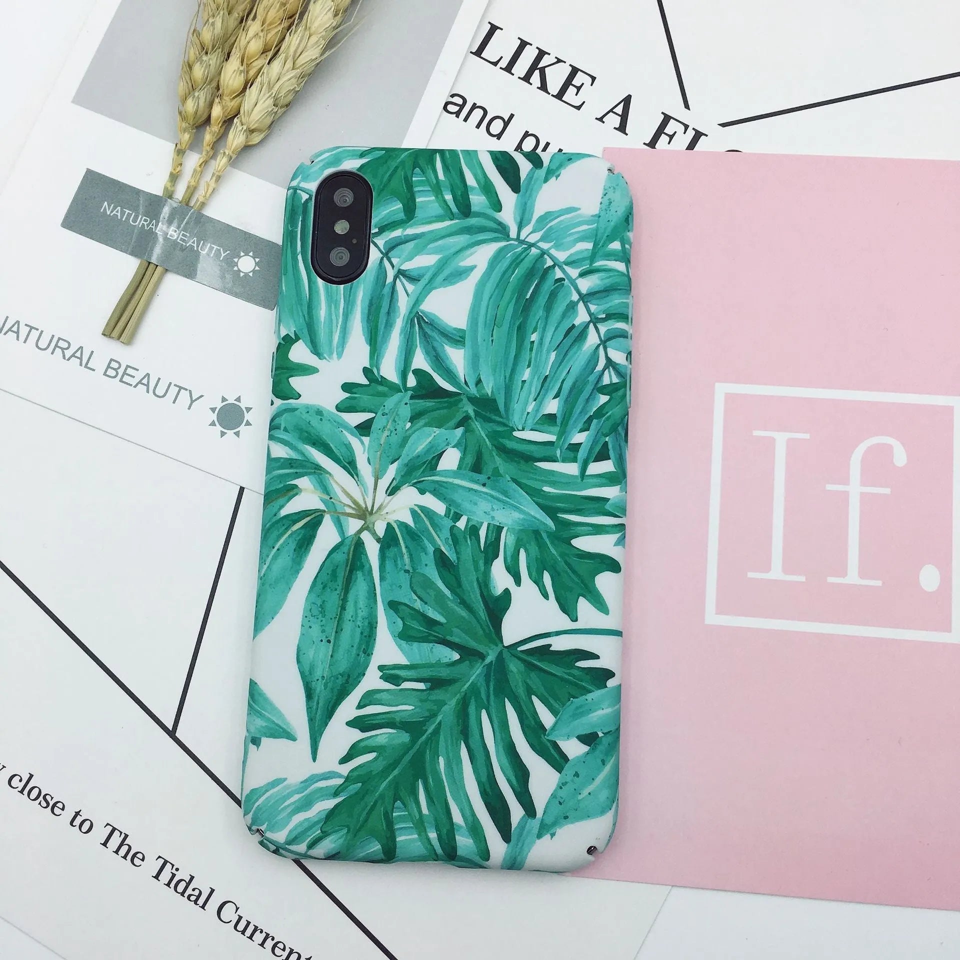 Green and pink painted PC plastic smartphone back cover case for OPPO VIVO and iPhone models