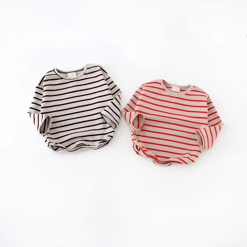 Baby girls striped cotton long sleeve t-shirt in sizes 80 to 104 for autumn and spring