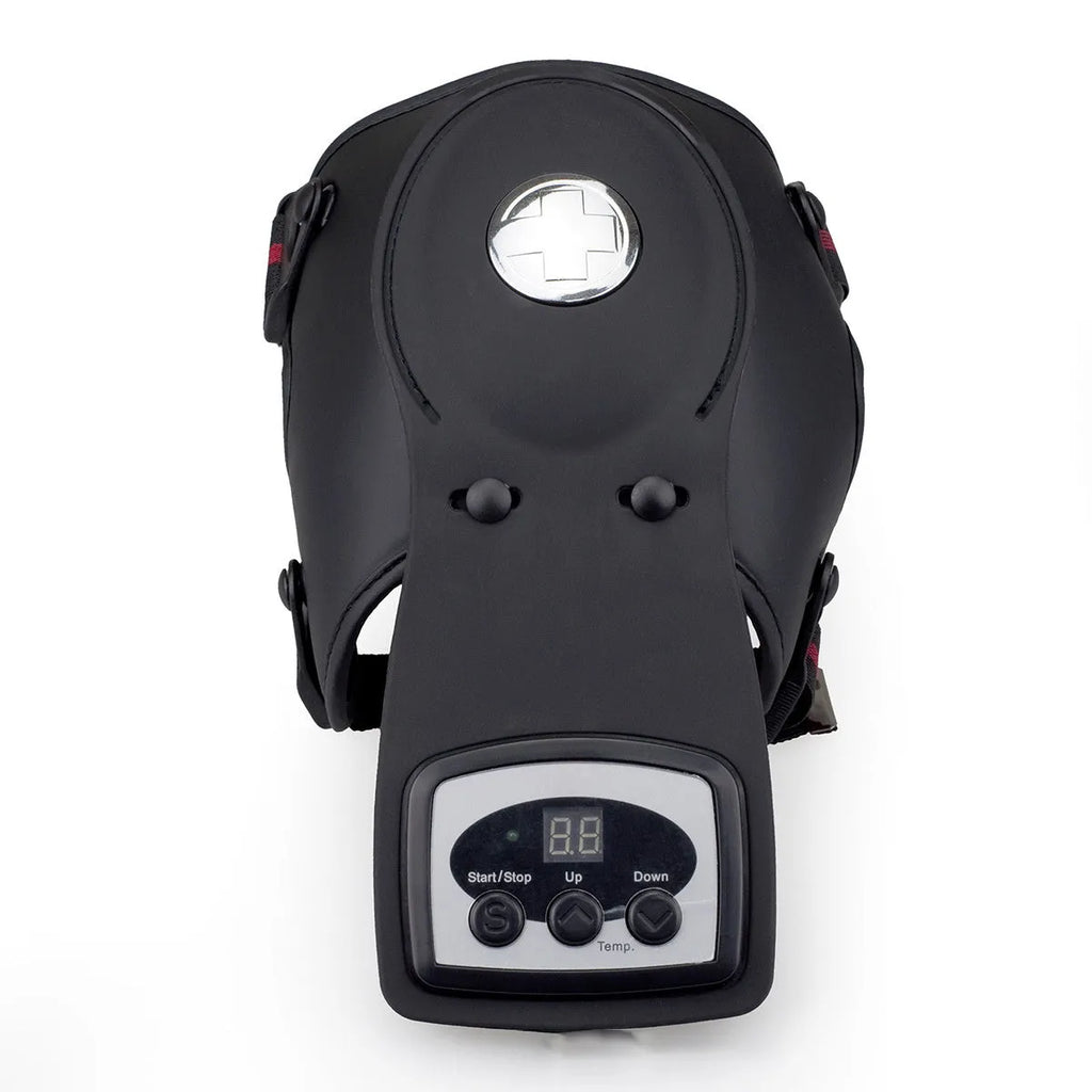 Portable infrared knee and shoulder massager with adjustable temperature control and therapeutic pads