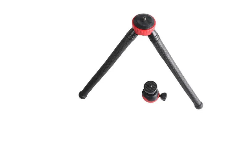 Black octopus tripod stand with flexible legs and a spherical gimbal head, shown extended to 30cm.
