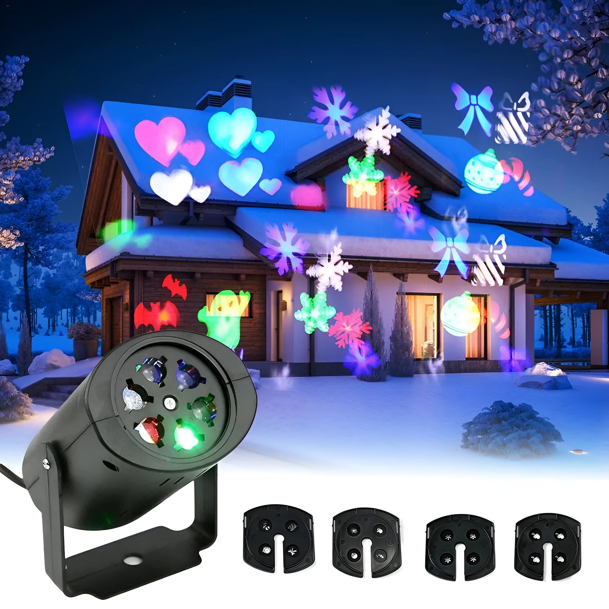 Indoor pattern snowflake light KD04 black 4W LED flash graphic effects IP44