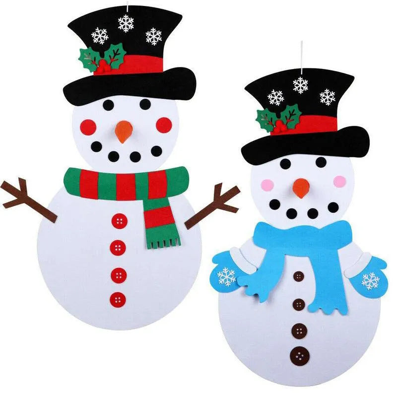DIY felt Christmas tree for children in 95x70cm or 100x70cm sizes with optional 97x54cm snowman decoration