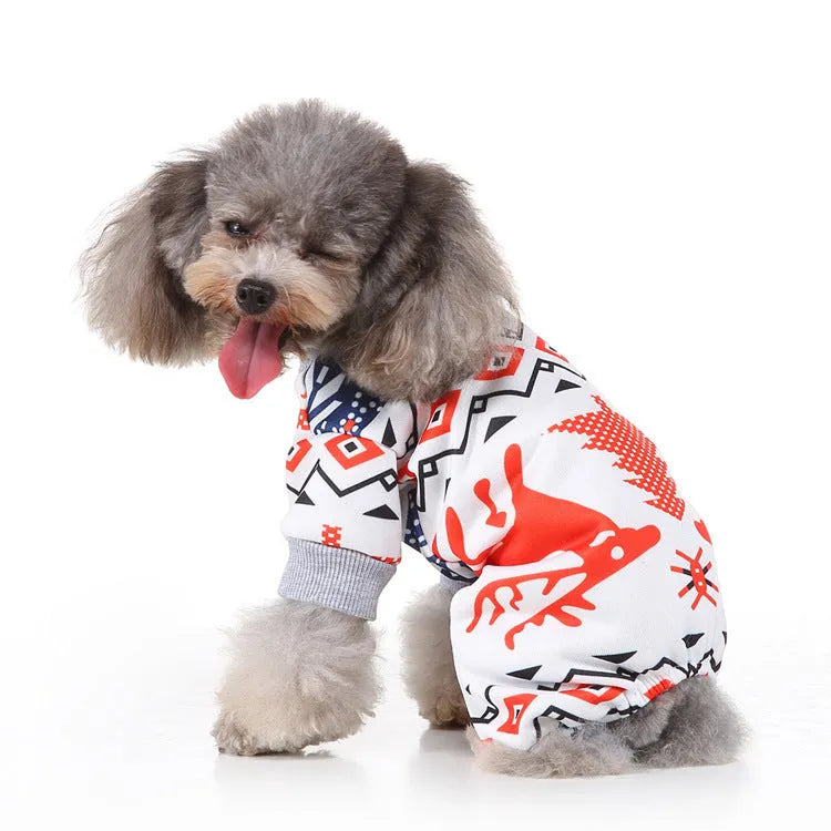 Christmas pet skirt in polyester with red colour available in sizes S to XL for dogs