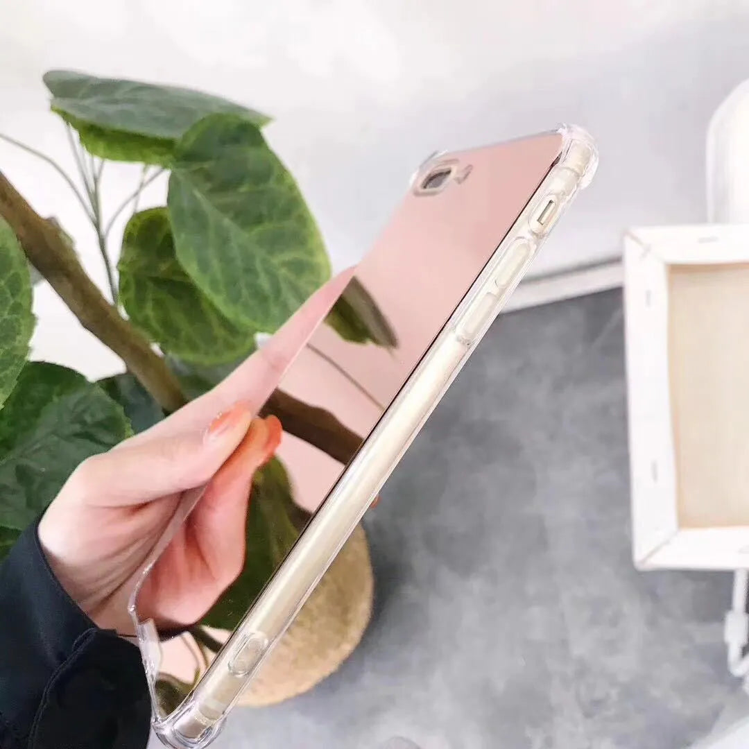 Mirror TPU protective iPhone case shown in multiple colour options