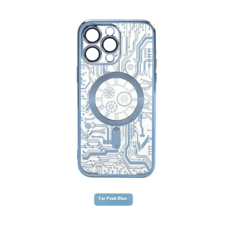 Magnetic TPU soft shell phone case with lens protector in Titanium Gray for iPhone