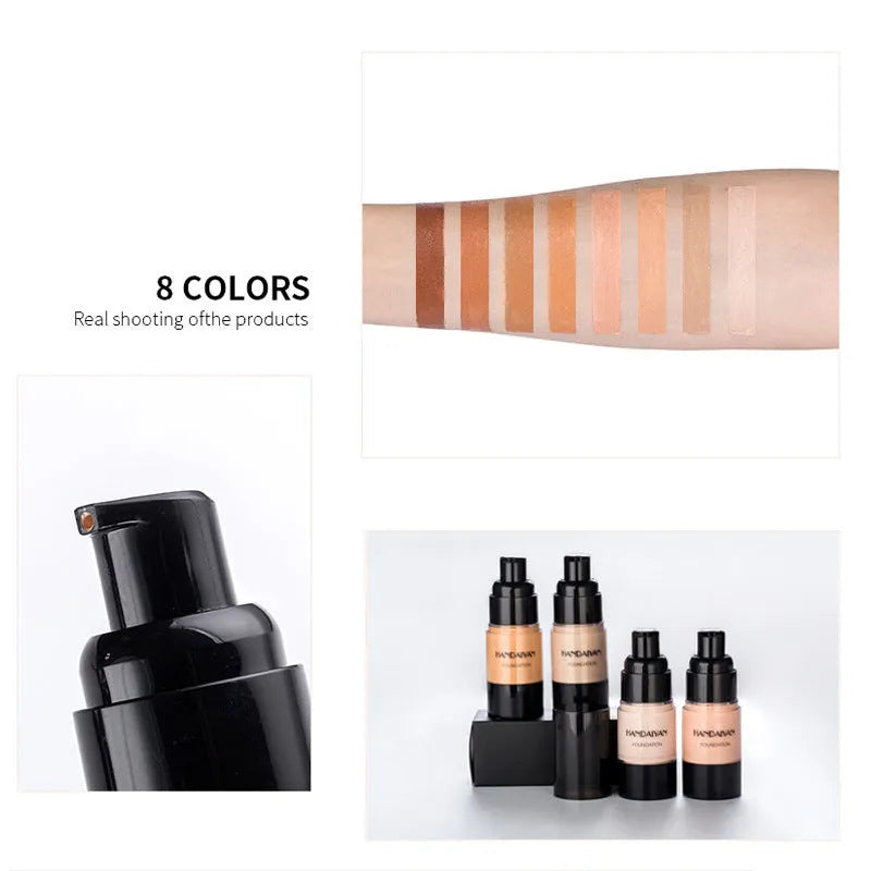 HANDAIYAN liquid foundation bottle with full cover waterproof moisturiser for dark skin in multiple colour options