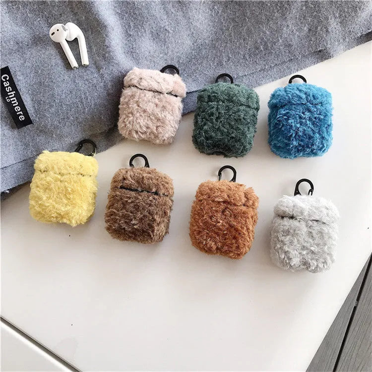 Simple lamb design AirPods cover case in blue, brown, green, grey, khaki, pink or yellow colour options.