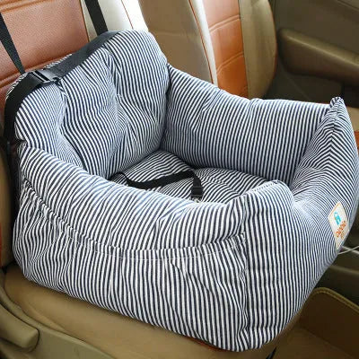 Small dog travel car seat cushion with red stripes, Oxford cloth, 55x50x30cm for Schnauzer