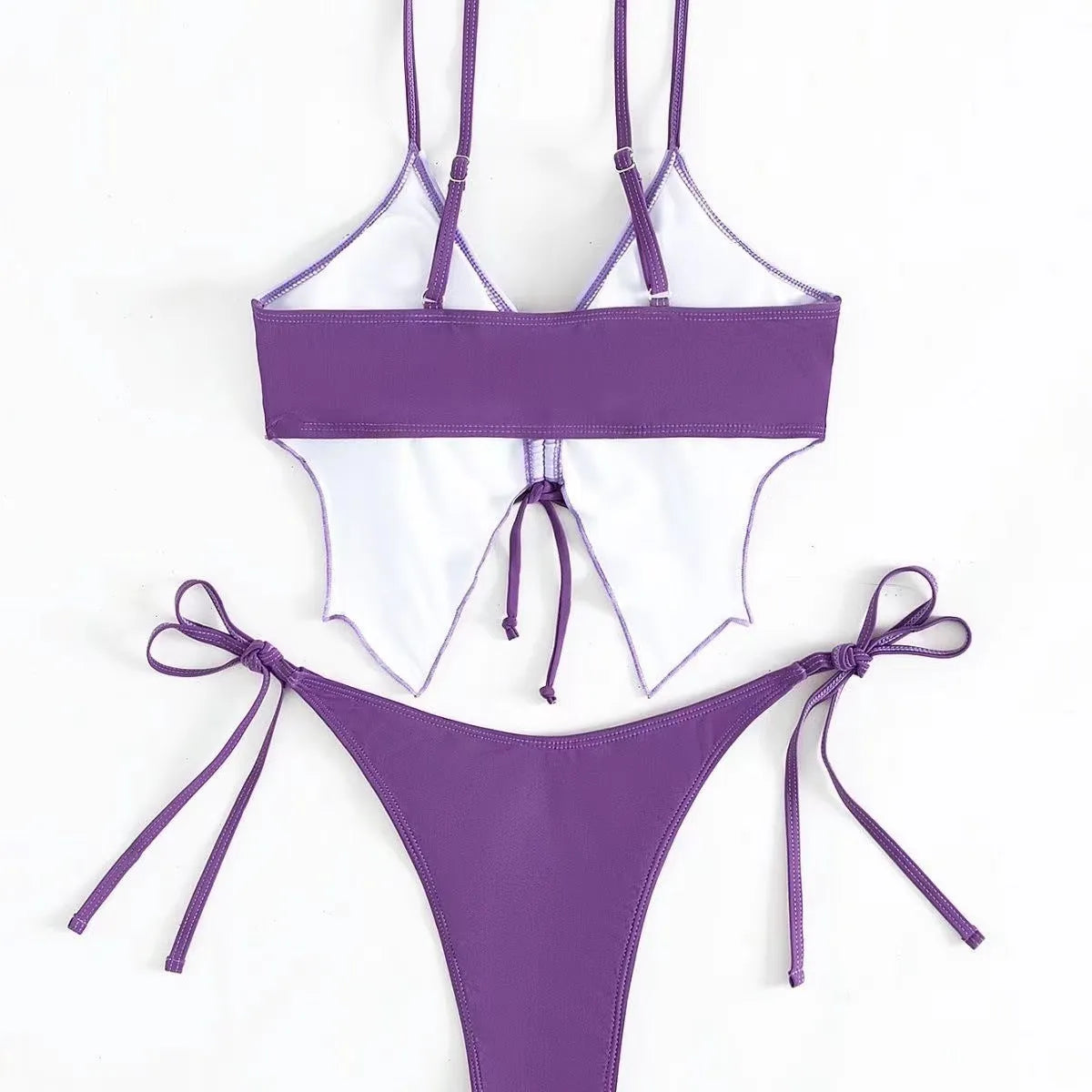 Women's two-piece bikini suit with sleeveless top and briefs in polyester fabric for fitness and swimming