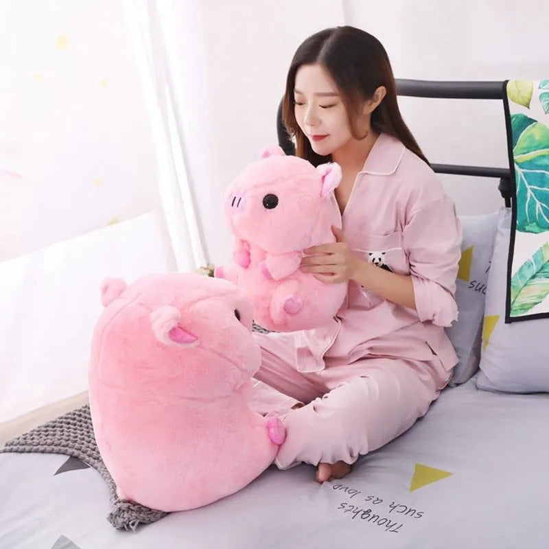 Brown and pink boba milk tea plush stuffed toy shaped like a fruit and drink cup.