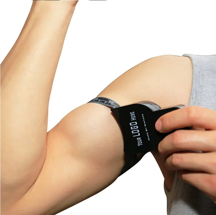 Black digital body fat skinfold caliper made of ABS plastic with a display and measurement arms.