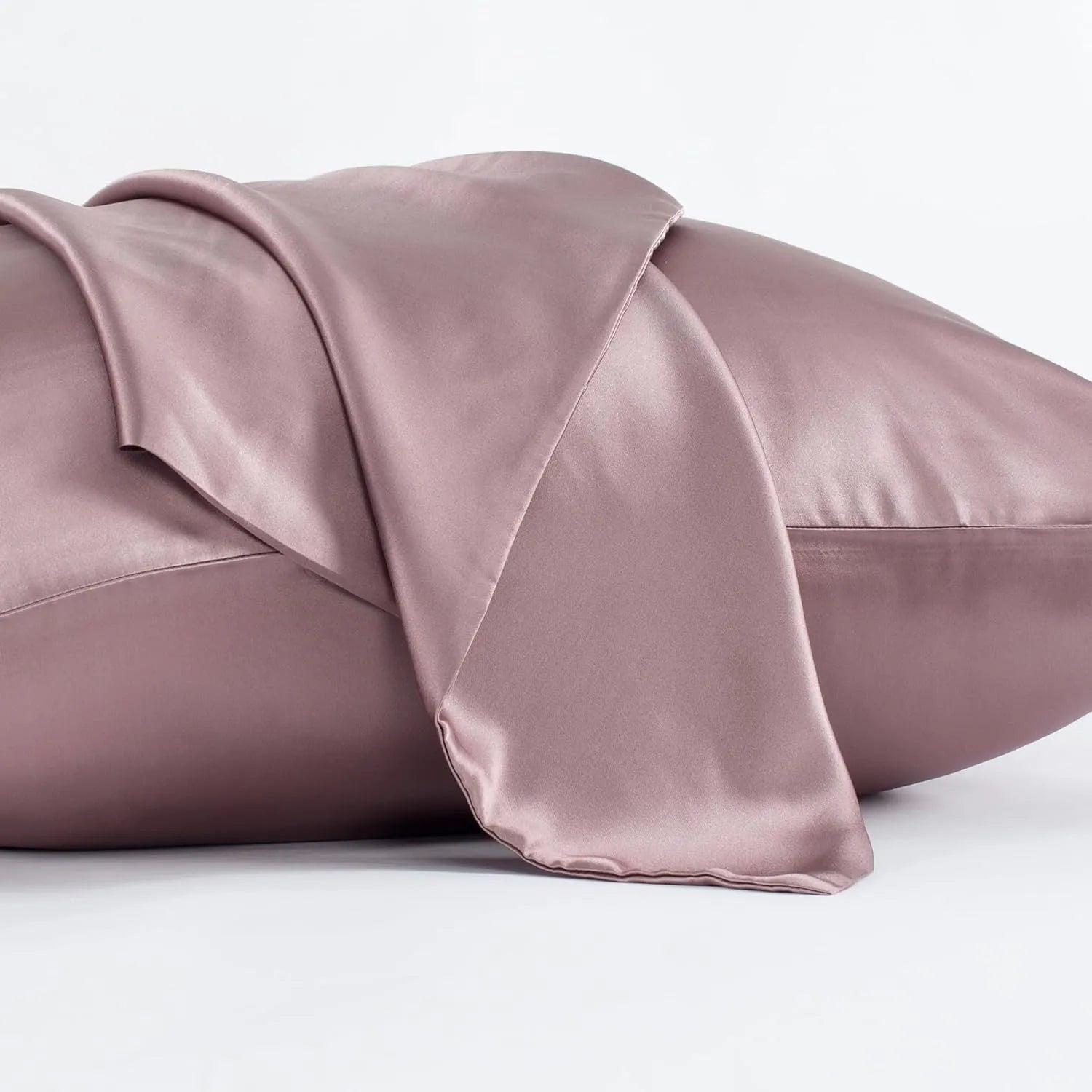 Mulberry silk envelope pillowcase in solid colour with modern simple design showing size options