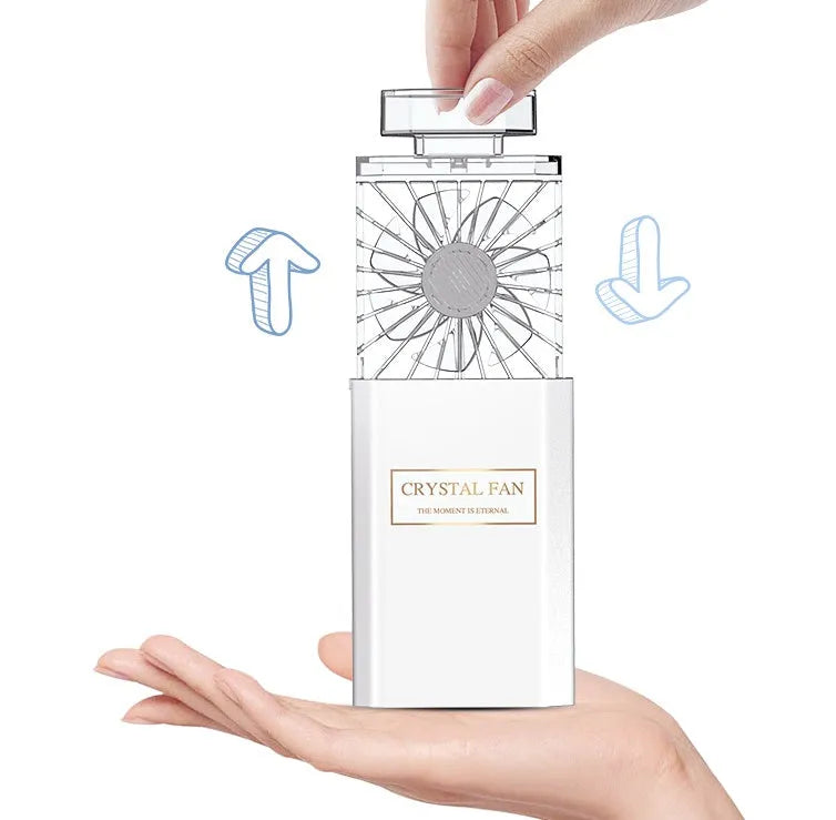 Pink USB perfume fan with rechargeable battery for personal fragrance diffusion