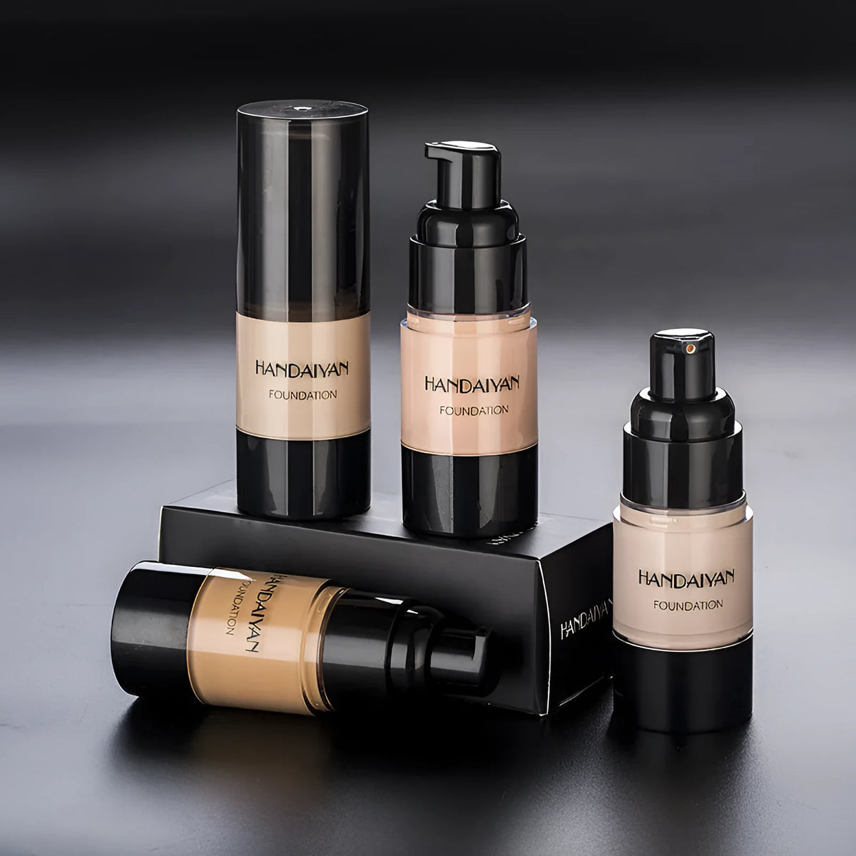 HANDAIYAN liquid foundation bottle with full cover waterproof moisturiser for dark skin in multiple colour options