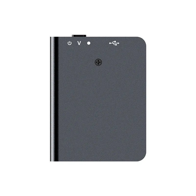 Black high definition noise reduction digital audio recorder with zinc alloy shell.