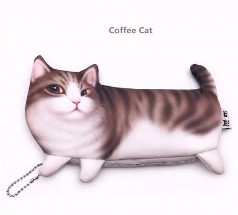 Cute cat design makeup case travel organiser cosmetic bag with 3D printing.