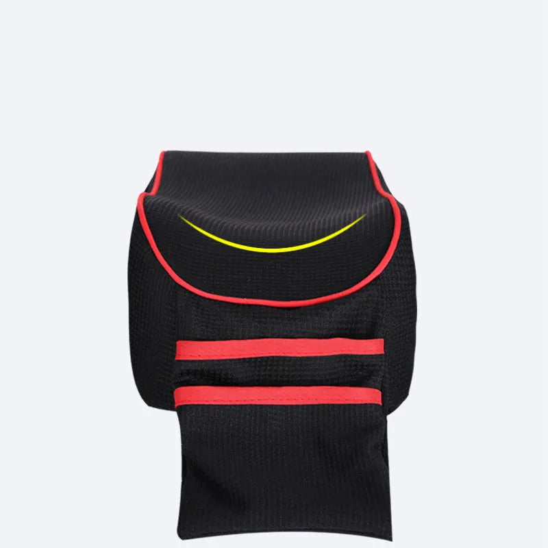 Car armrest box pad in sports knitted fabric, 16 x 30 cm, shown in Beige, Black, Black red, Coffee, and Wine red