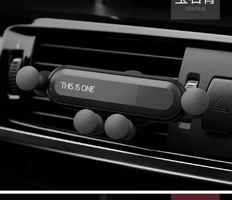 Universal car phone holder attached to vehicle air vent with smartphone securely mounted