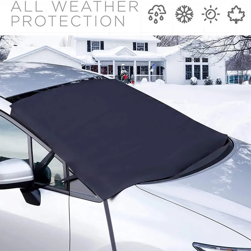 Black rubber Oxford cloth windshield ice and snow gown for car frost protection