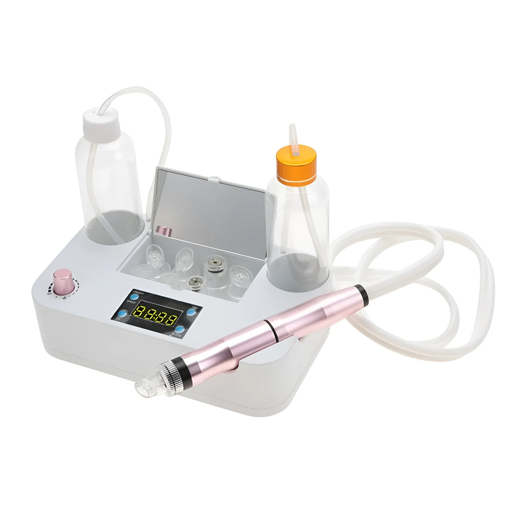 Portable oxygen spray hydro jet machine for facial blackhead removal skin rejuvenation 26cm with bottles and crystal heads