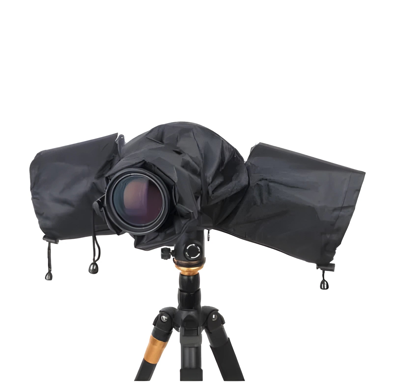 Clear PVC DSLR camera rain cover with kangaroo pouch for long lens protection