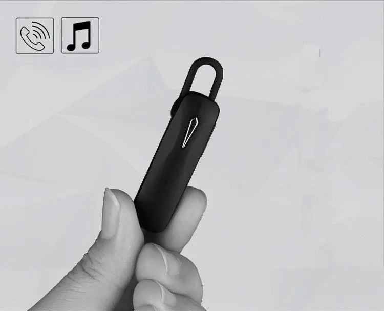 M163 car Bluetooth headset unit showing controls for hands-free calling and music playback