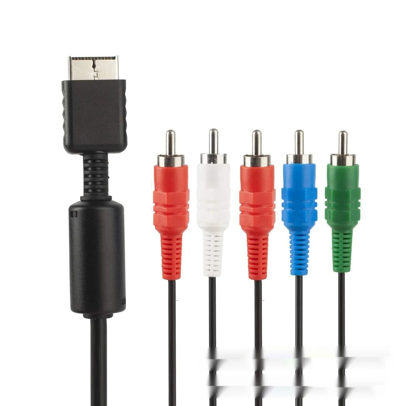Black 1.8m component AV cable for PS2 PS3 with nickel-plated red green blue and audio connectors