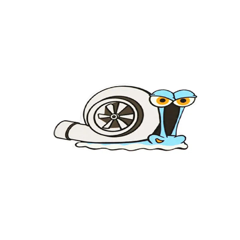 Colourful cartoon snail reflective car sticker measuring 12 by 8 centimetres
