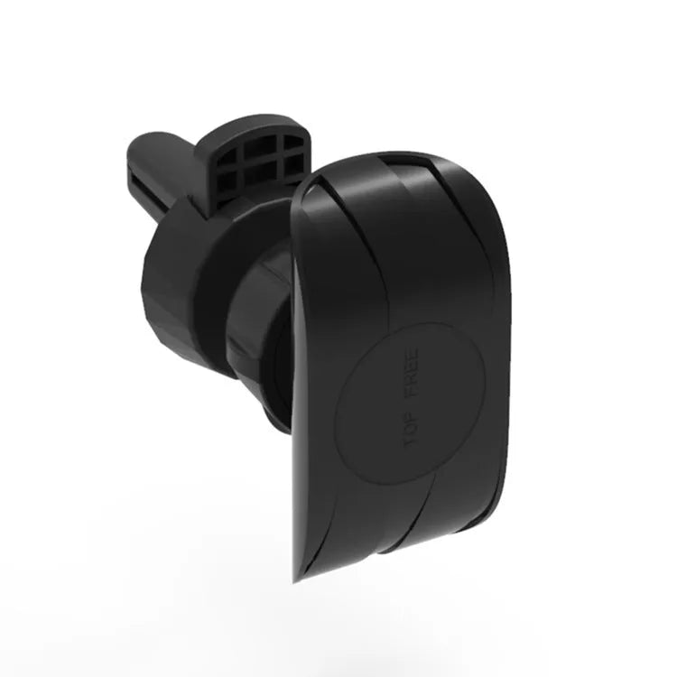 Glory black ABS plastic car phone holder clipped onto a car air vent.