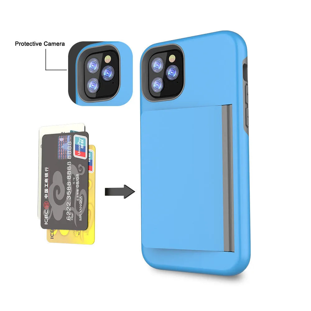 Solid colour mobile phone case for iPhone 11 series in black, red, pink, dark blue, blue, or purple