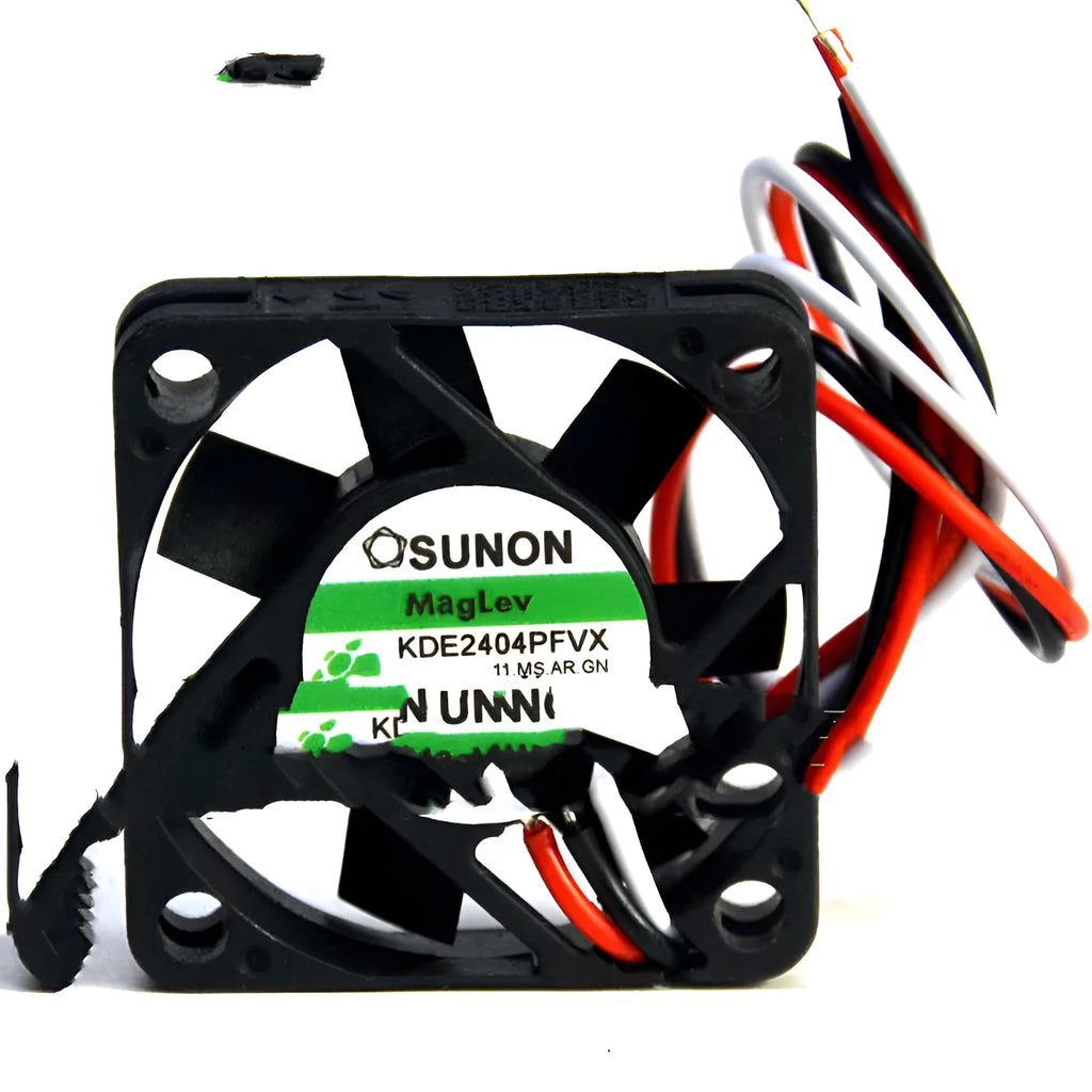 SUNON KDE2404PFVX 24V DC cooling fan with 4cm black frame and wire leads