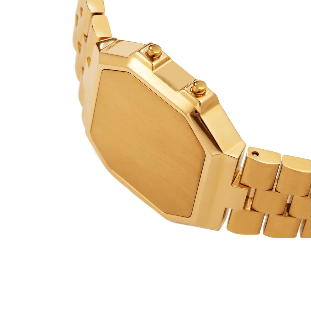Small square watch-style bracelet with alloy case, titanium steel band, 21cm length, 35mm x 36mm dial, no time display.