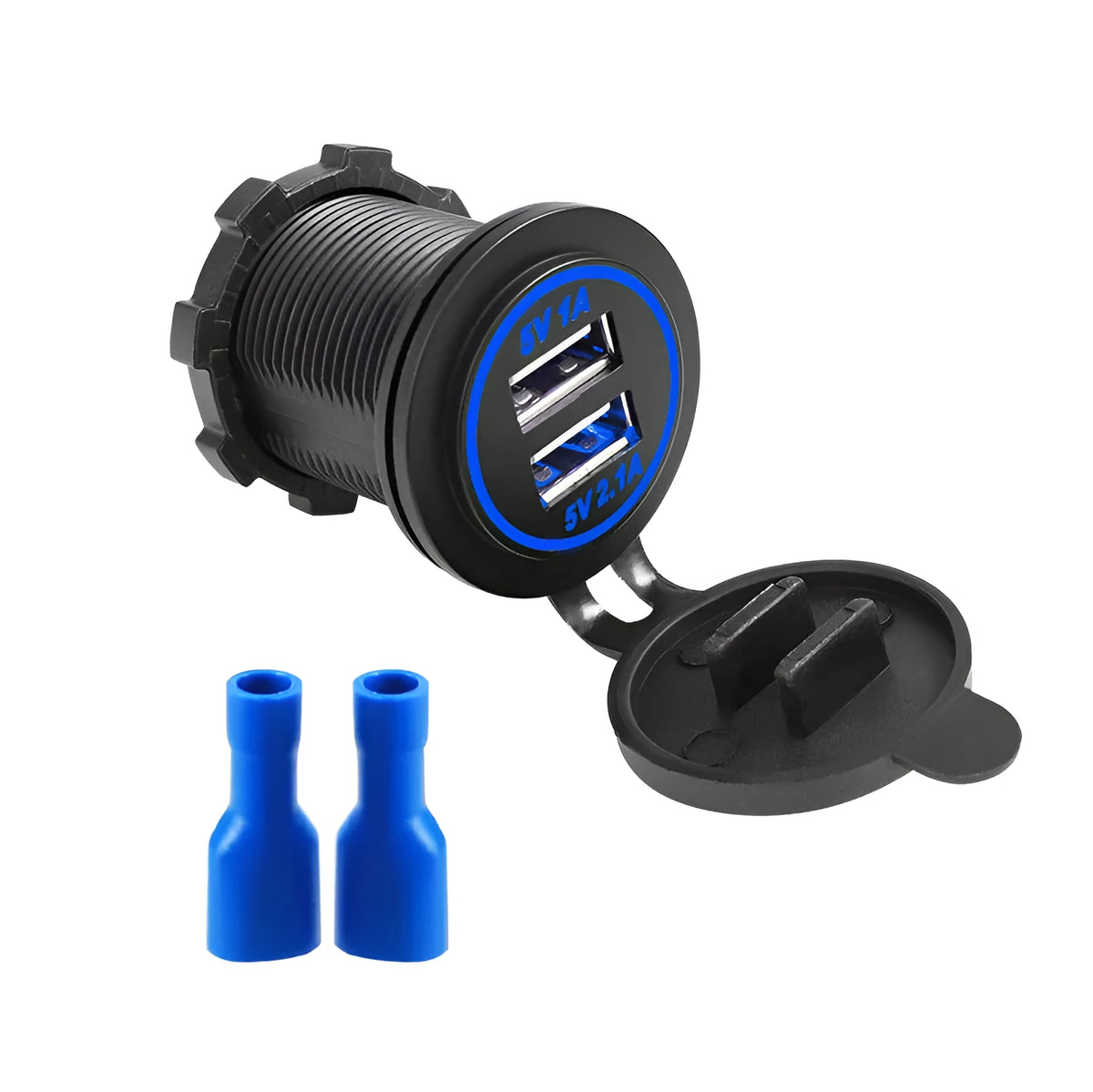 USB car motorcycle boat charger ABS plastic 12-24V 3100mA fast charging central control panel accessory