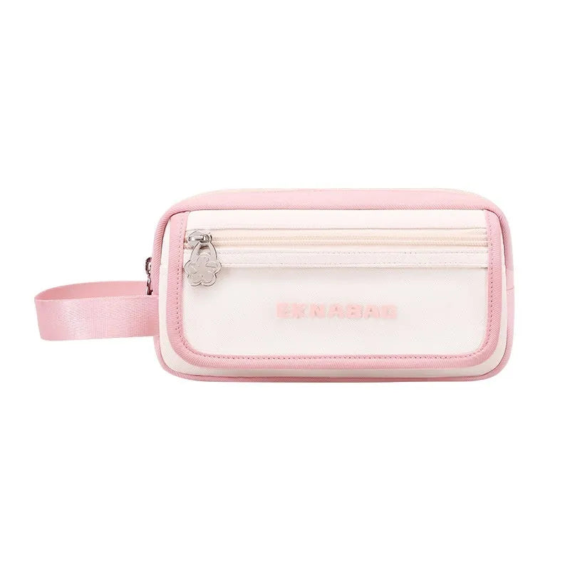 Large capacity Oxford cloth stationery bag in Korean style with school supplies inside